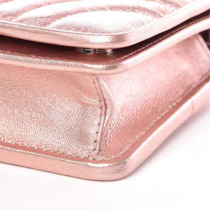 Prada Metallic Nappa Mini Impunture Diagramme Chain Crossbody Bag Rosa Mordore 9 of 12