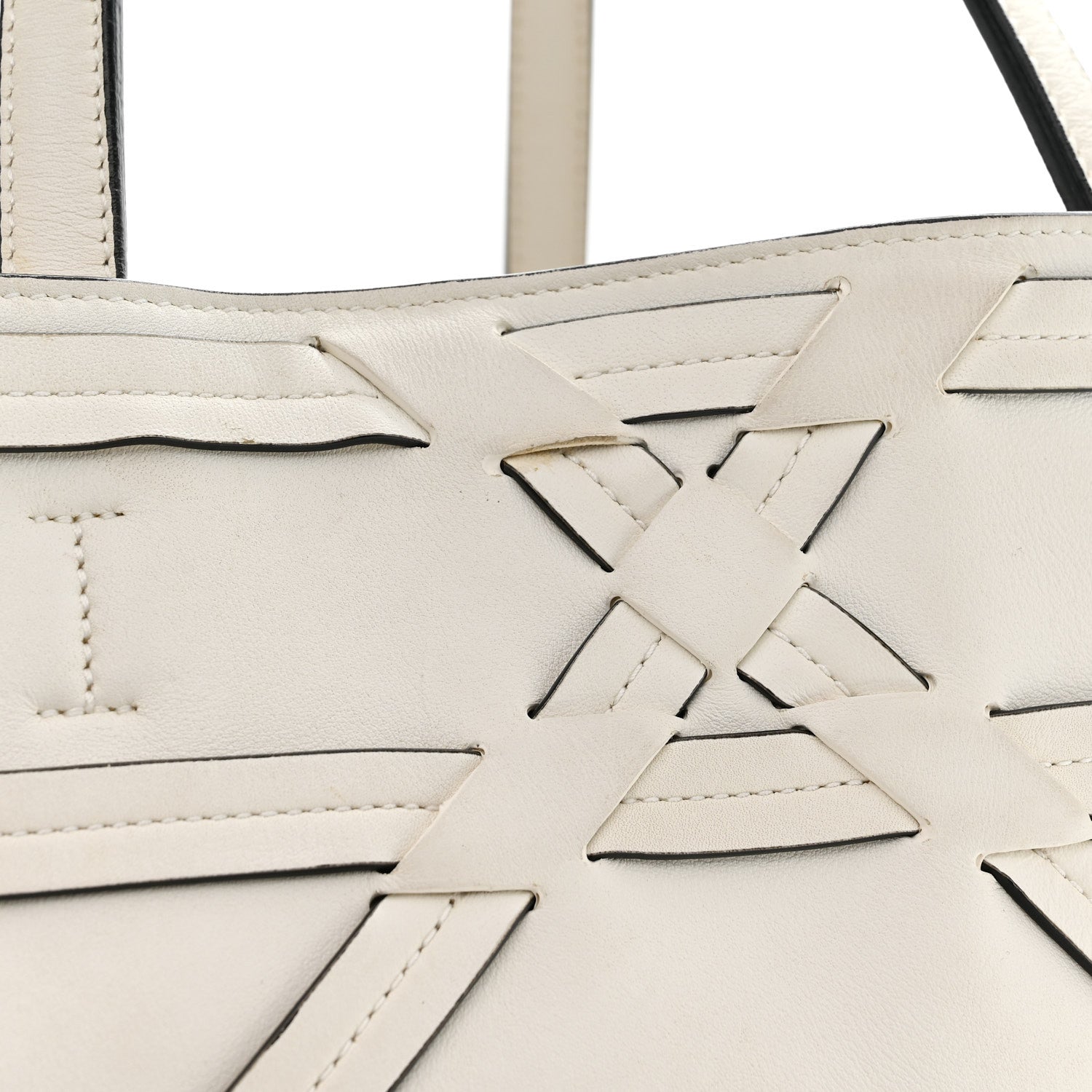 Christian Dior Calfskin Woven Giant Cannage Connect Tote White 11 of 16