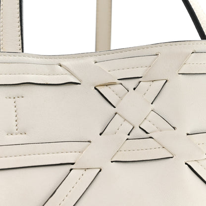 Christian Dior Calfskin Woven Giant Cannage Connect Tote White 11 of 16