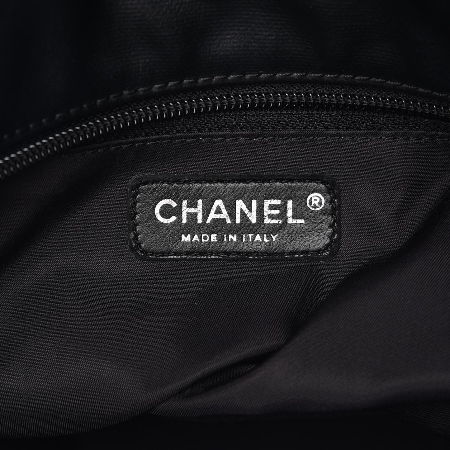 Coated Canvas Quilted Large Paris Biarritz Tote Black