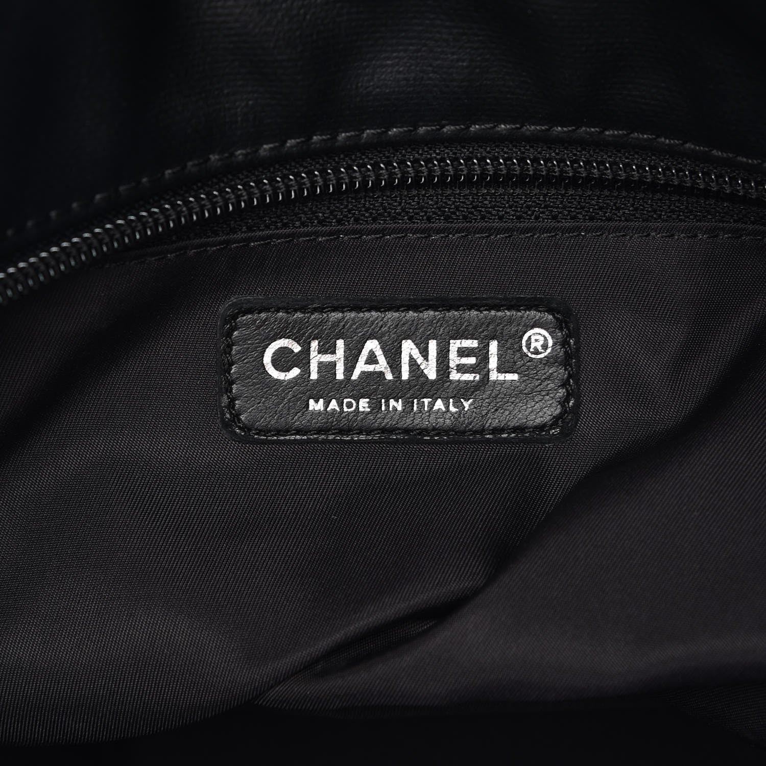 Chanel Coated Canvas Quilted Large Paris Biarritz Tote Black 7 of 8