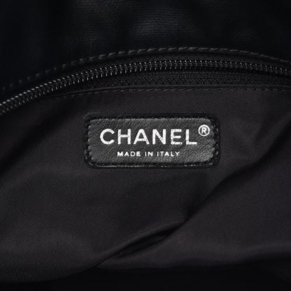 Chanel Coated Canvas Quilted Large Paris Biarritz Tote Black 7 of 8