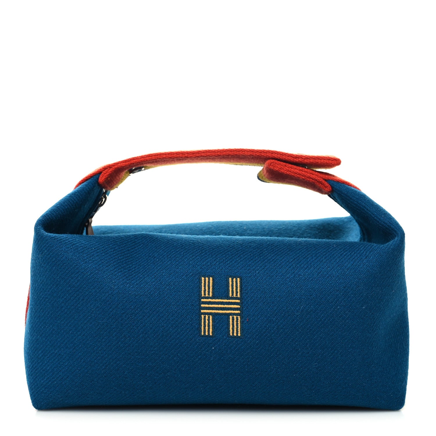 Hermes Wool Rocabar Small Bride-A-Brac Pouch Bleu Paon 1 of 9