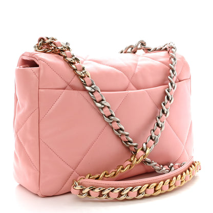 Chanel Lambskin Quilted Large Chanel 19 Flap Light Pink 3 of 10