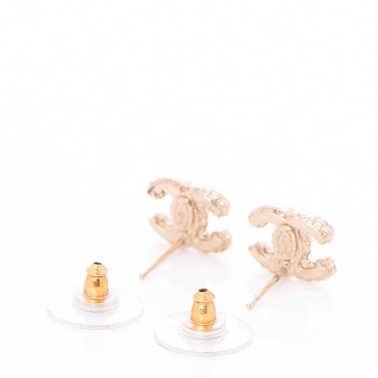 Crystal Mini CC Earrings Gold