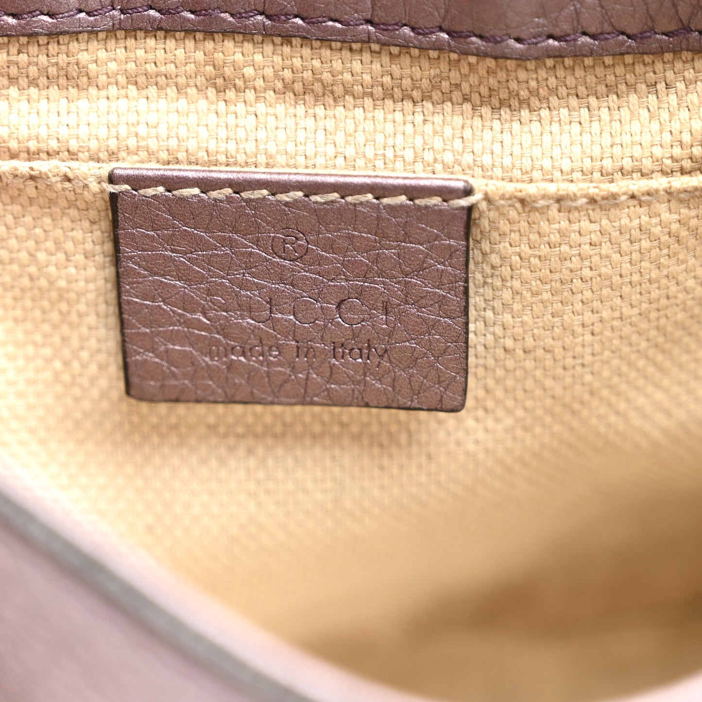 Metallic Pebbled Calfskin Small Soho Flap Crossbody Purple
