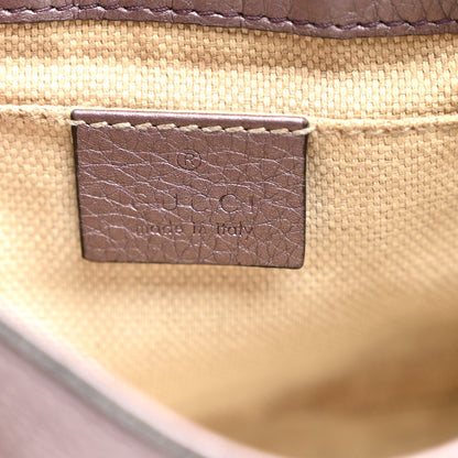 Gucci Metallic Pebbled Calfskin Small Soho Flap Crossbody Purple 6 of 13
