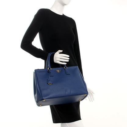 Prada Saffiano Large Galleria Double Zip Tote Bluette 2 of 15
