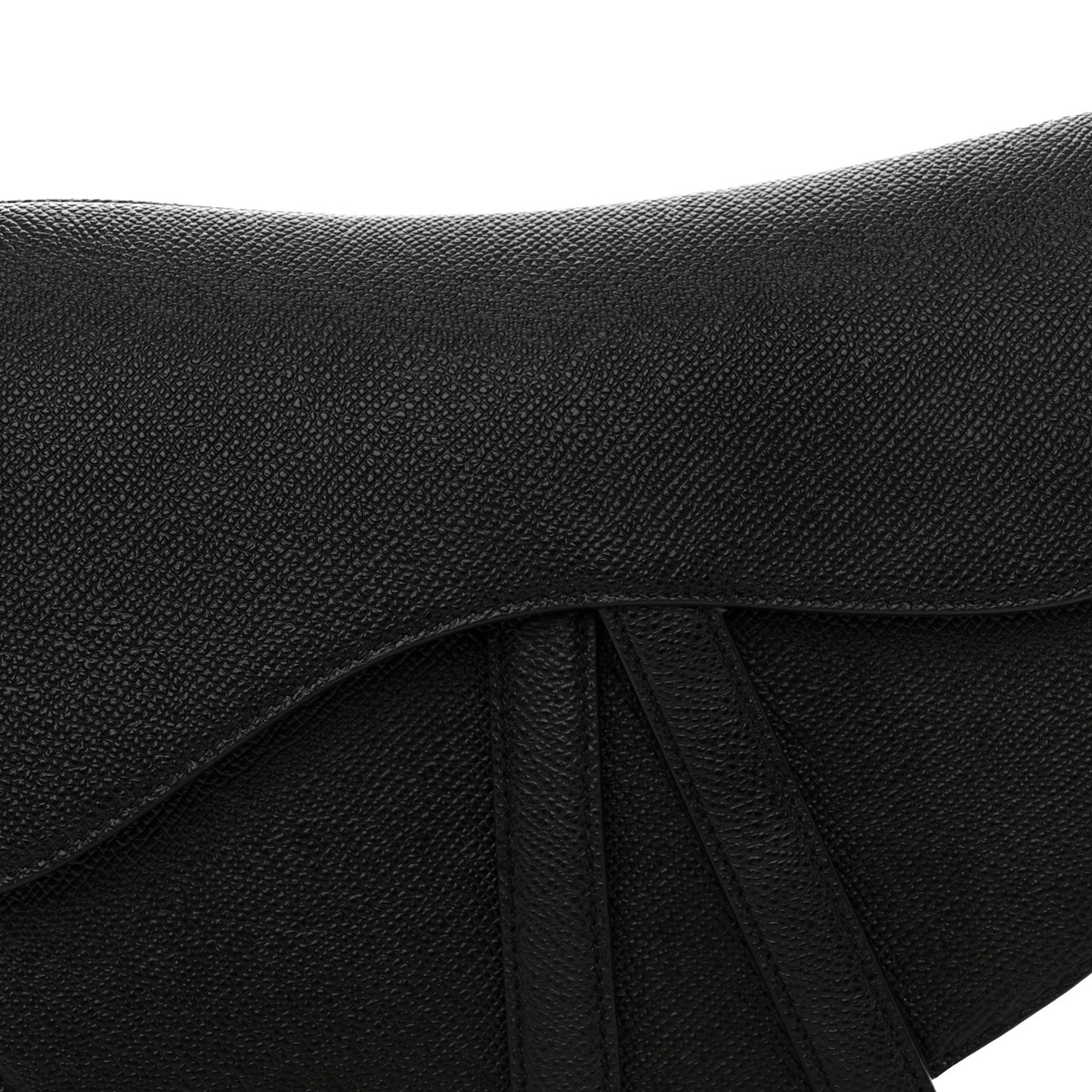 Grained Calfskin Saddle Bag Black