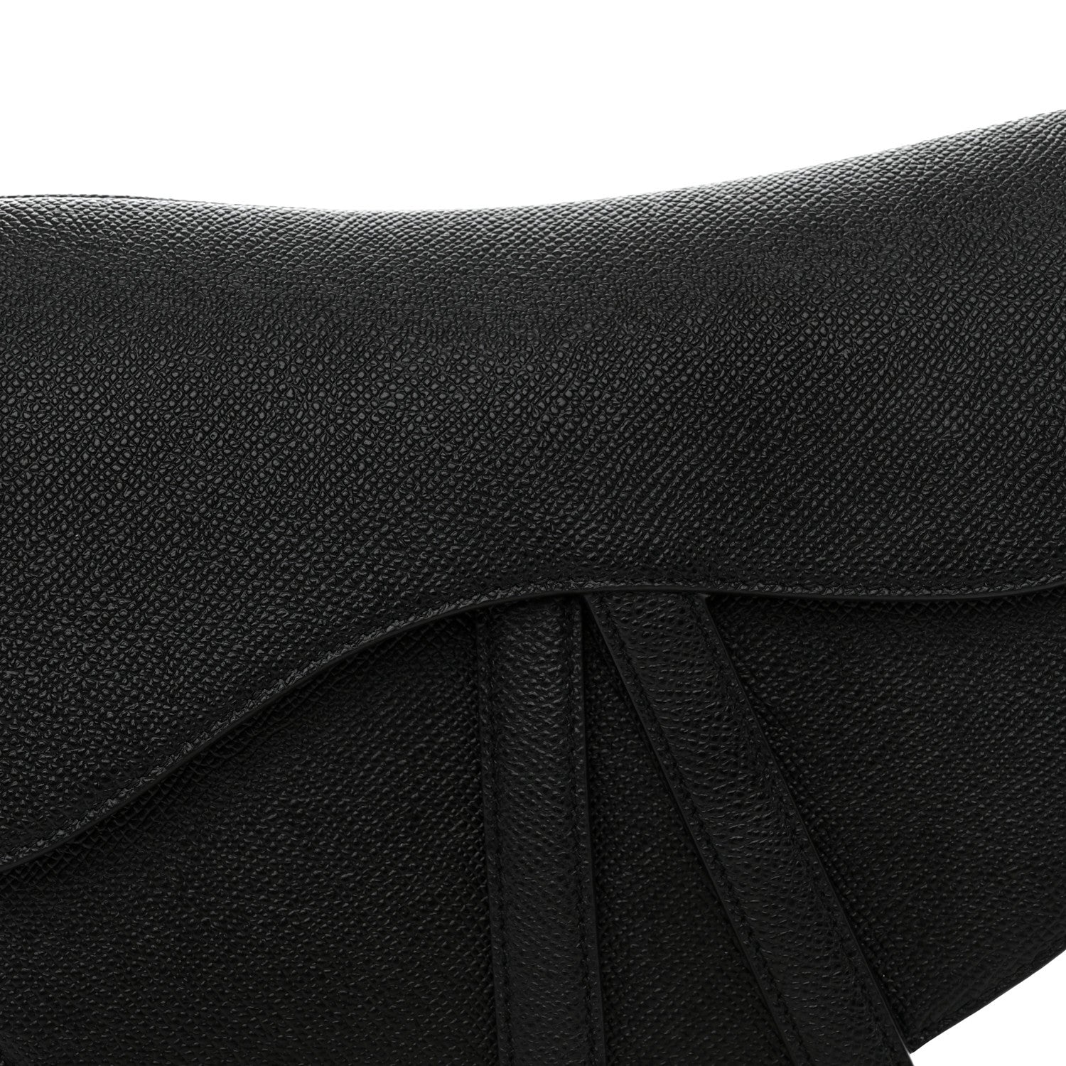 Christian Dior Grained Calfskin Saddle Bag Black 8 of 11
