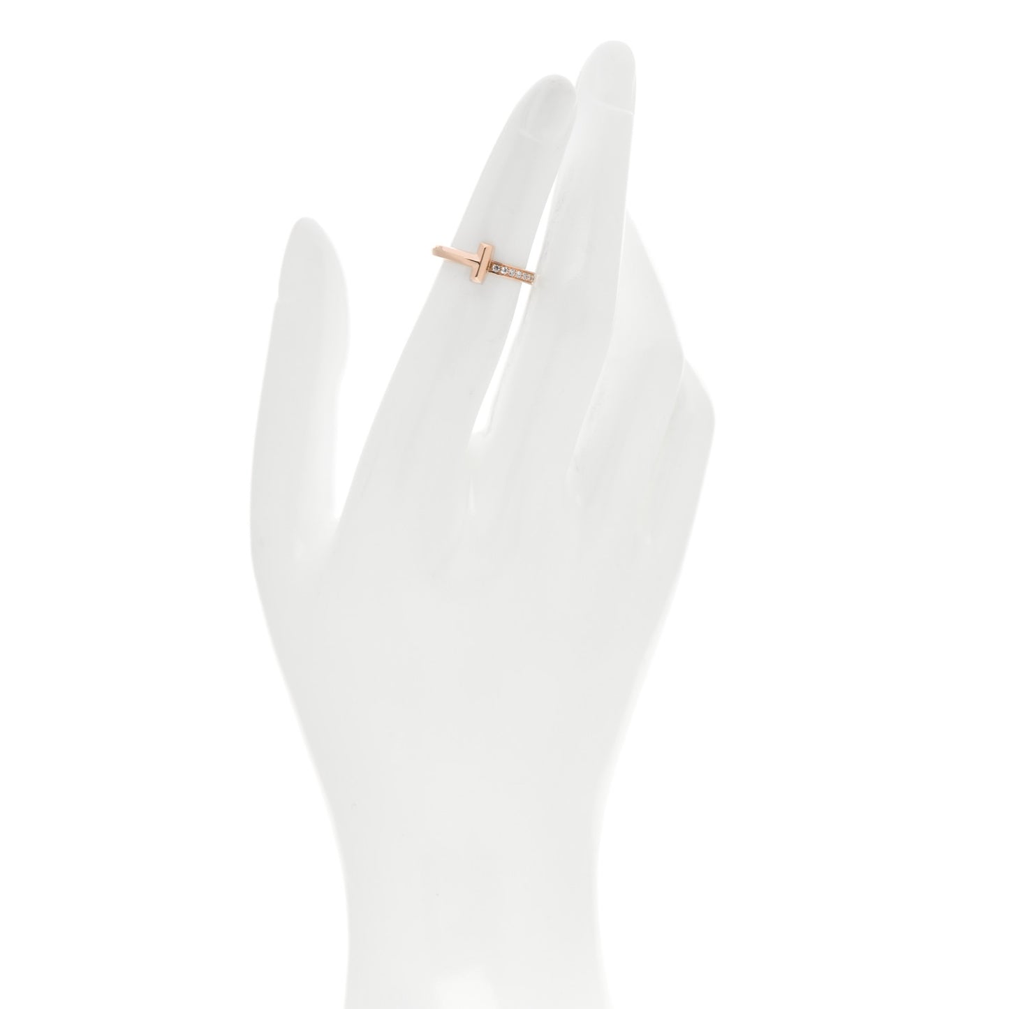 18K Rose Gold Diamond T T1 Ring 46 3.75