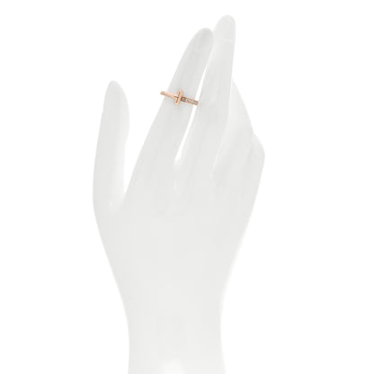 Tiffany 18K Rose Gold Diamond T T1 Ring 46 3.75 2 of 4
