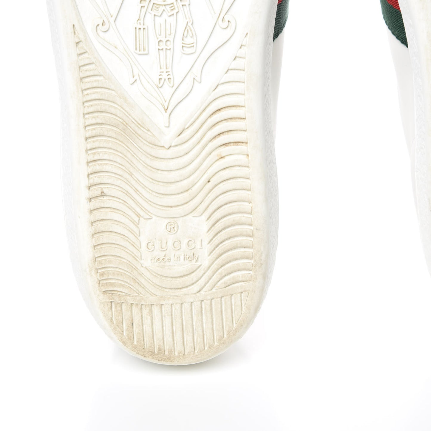 Calfskin Ayers Bee Embroidered Womens Ace Sneakers 37.5 White Green