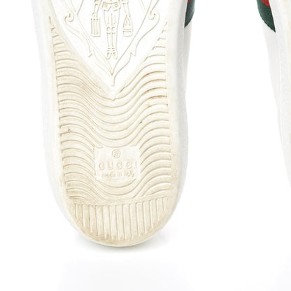 Gucci Calfskin Ayers Bee Embroidered Womens Ace Sneakers 37.5 White Green 8 of 16