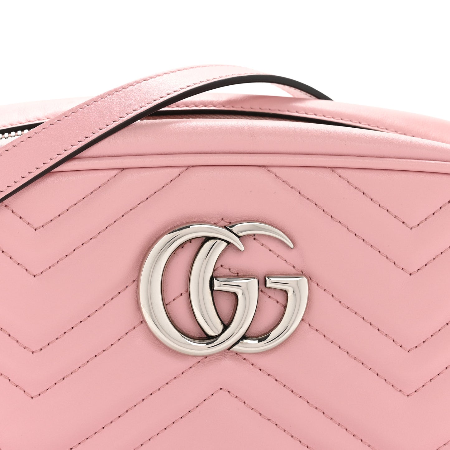 Calfskin Matelasse Small GG Marmont Chain Shoulder Bag Wild Rose