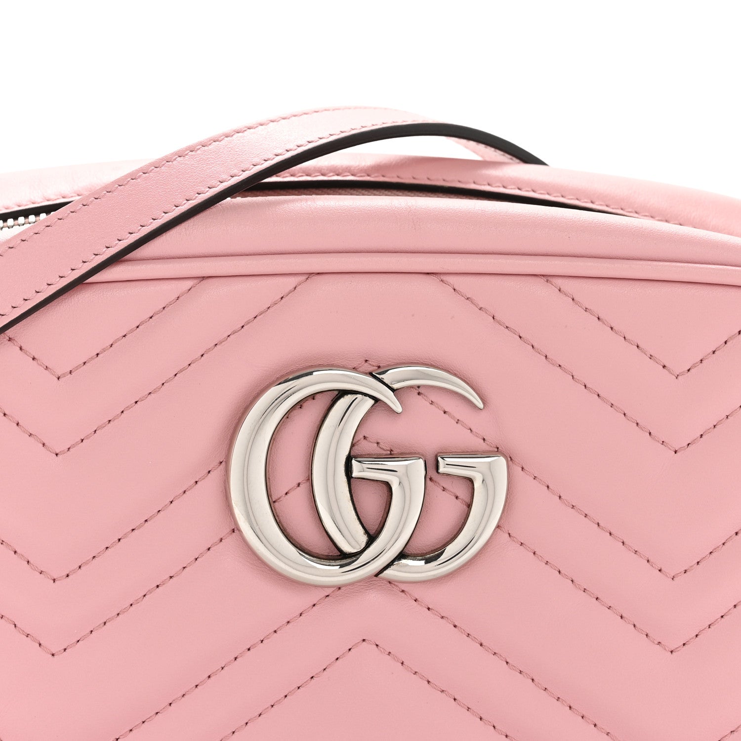 Gucci Calfskin Matelasse Small GG Marmont Chain Shoulder Bag Wild Rose 8 of 14