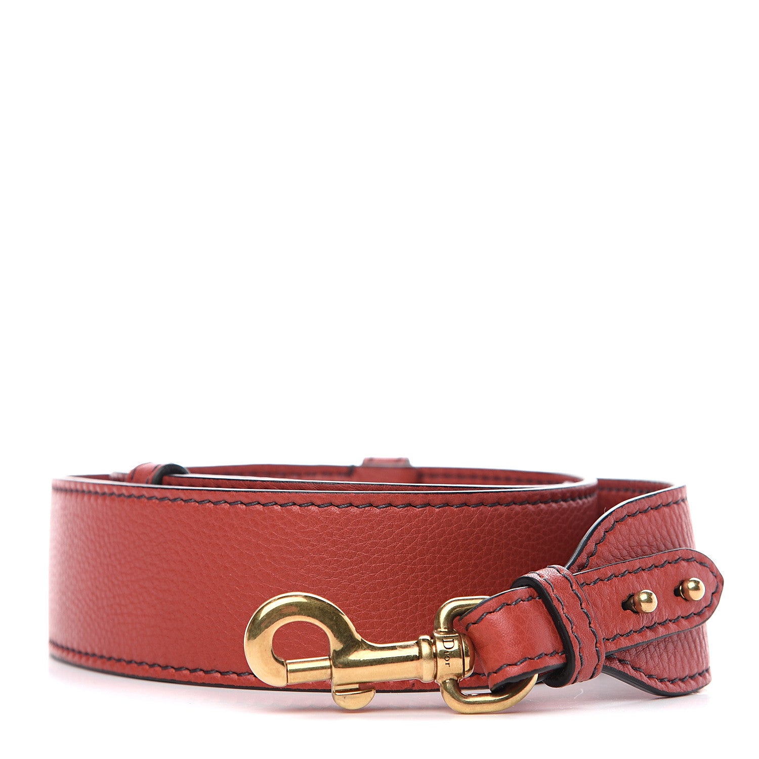 Christian Dior Grained Calfskin D Fence Saddle Bag Adjustable Shoulder Strap Red 1 of 5