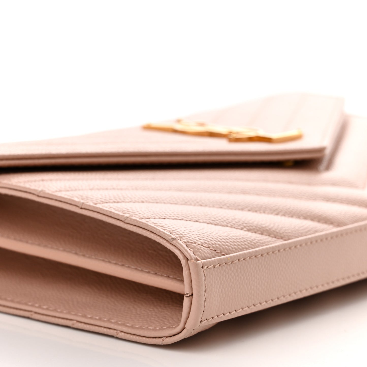 Grain De Poudre Matelasse Chevron Monogram Chain Wallet Pale Pink