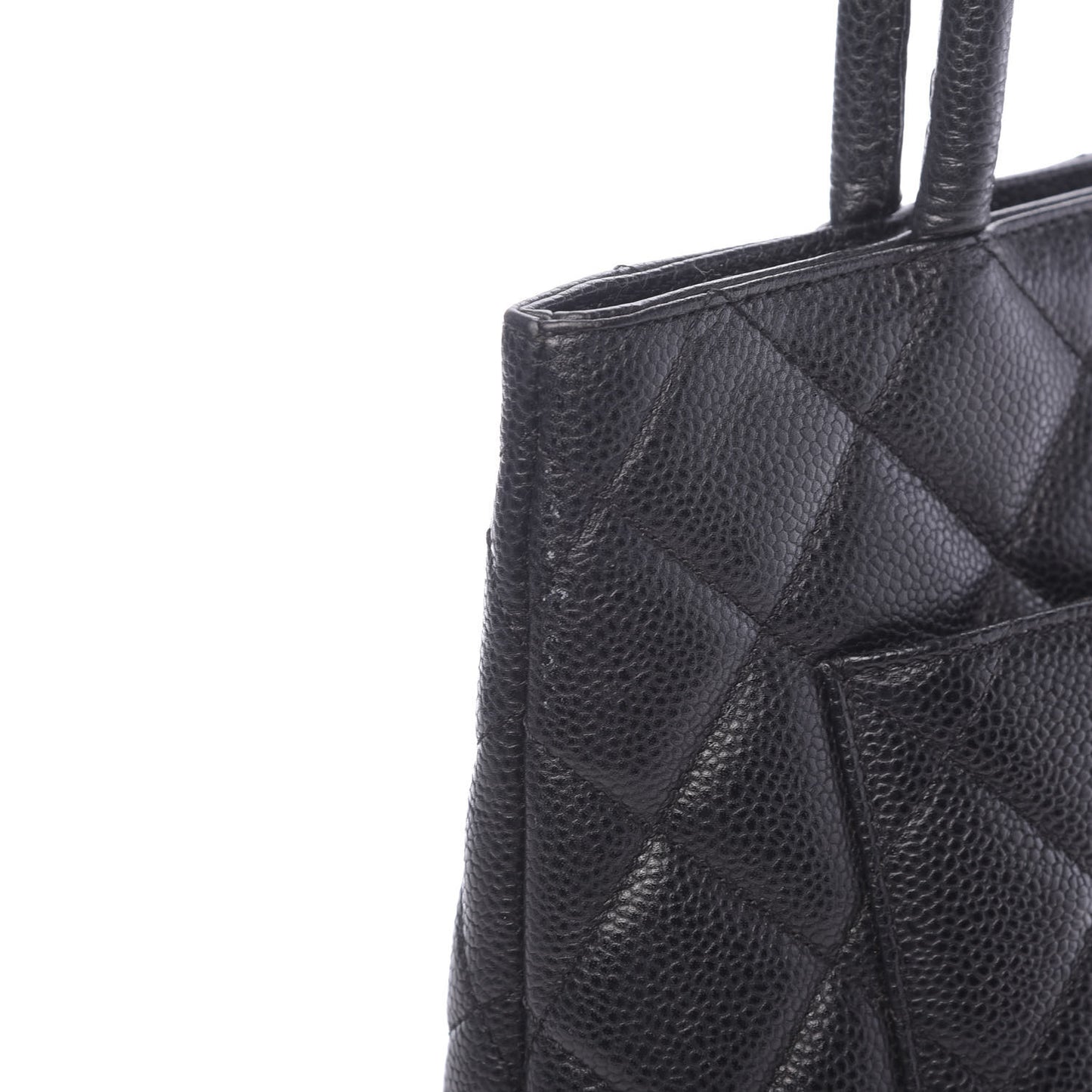 Caviar Quilted Medallion Tote Black