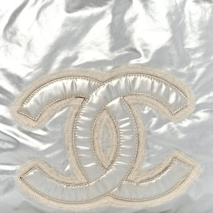 Chanel Vinyl Mohair Trimmed CC Bonbons Tote Silver 9 of 15