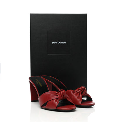 Saint Laurent Lambskin Bianca Mules 38.5 Red 9 of 9