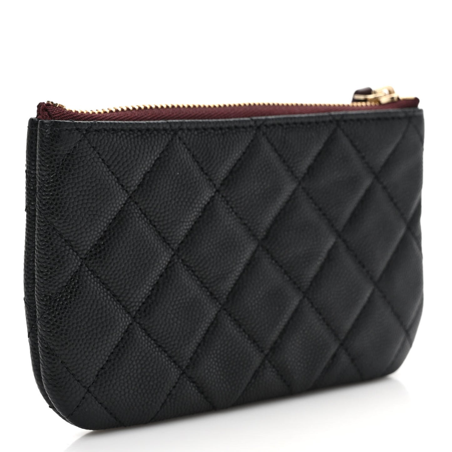 Caviar Quilted Small Cosmetic Case Black