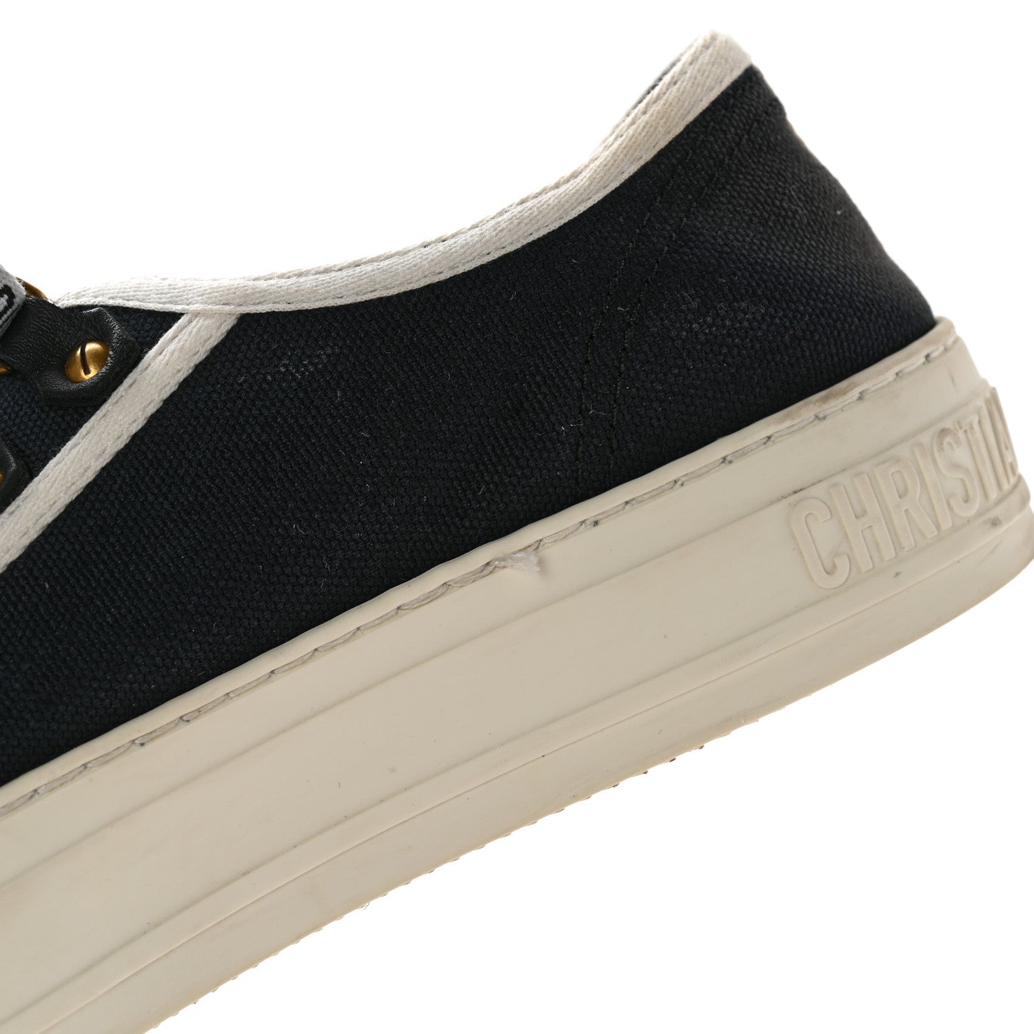 Christian Dior Canvas Dot Walk'N'Dior Low Top Sneakers 35.5 Black 10 of 13