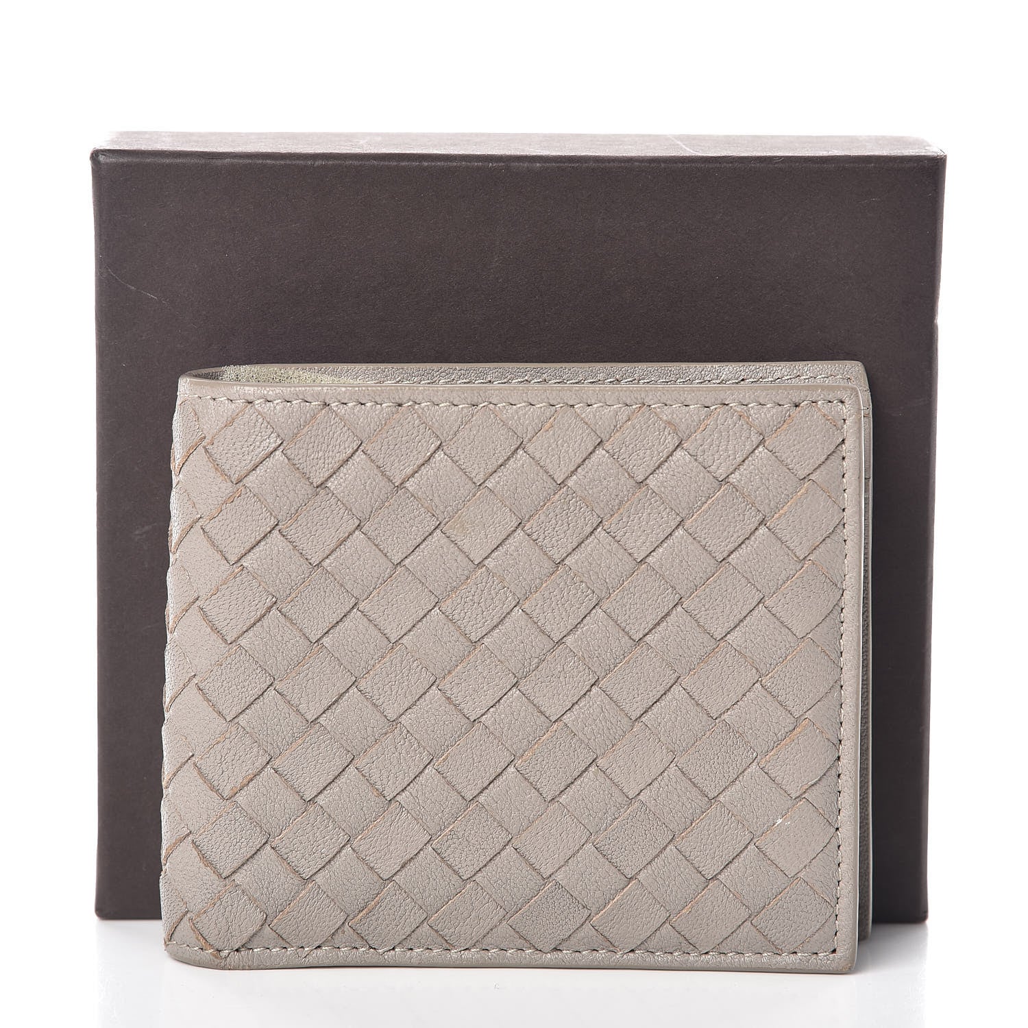 Bottega Veneta Nappa Intrecciato Coin Purse Bi-Fold Wallet Light Grey 7 of 7
