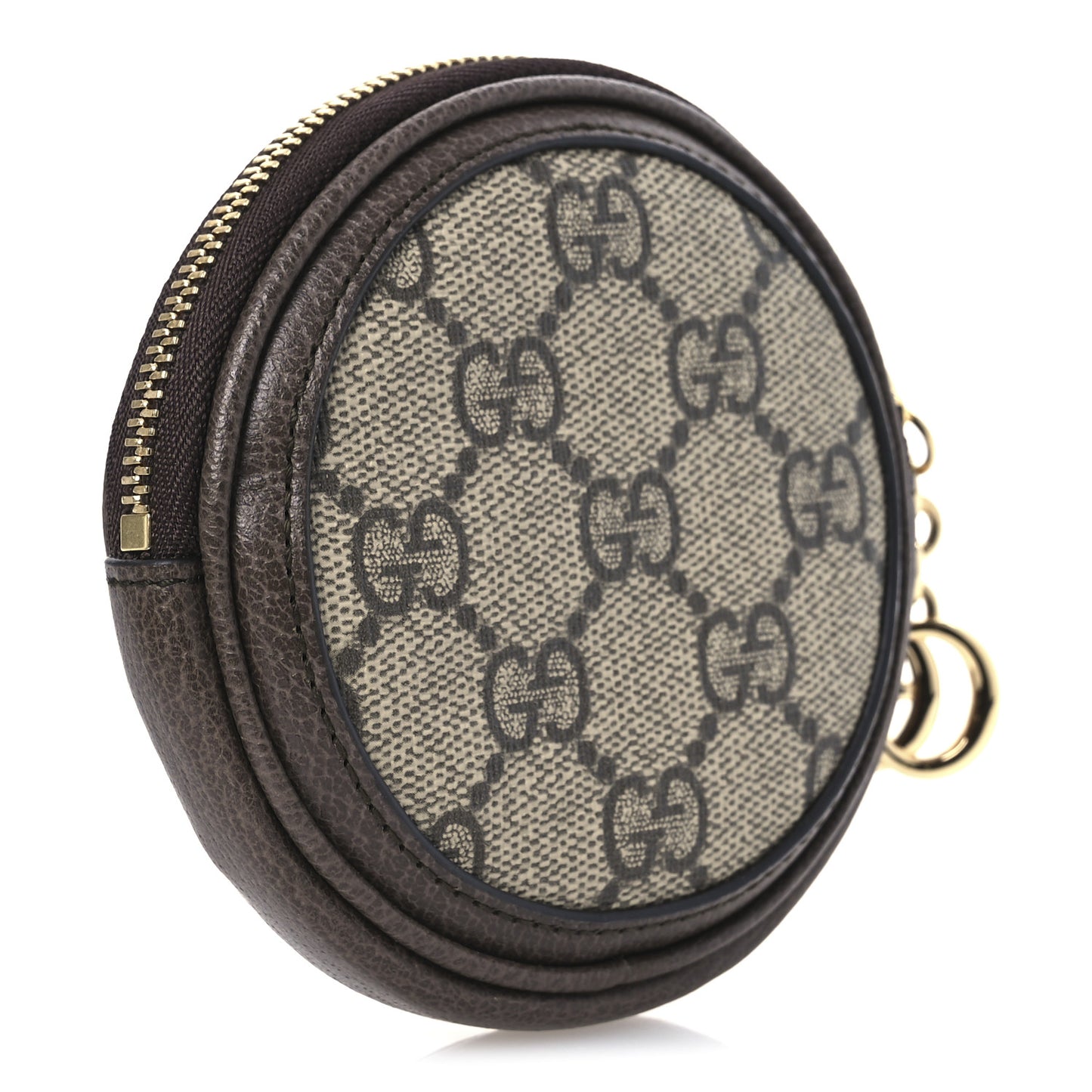 GG Supreme Monogram Web Ophidia Round Coin Purse Beige New Acero