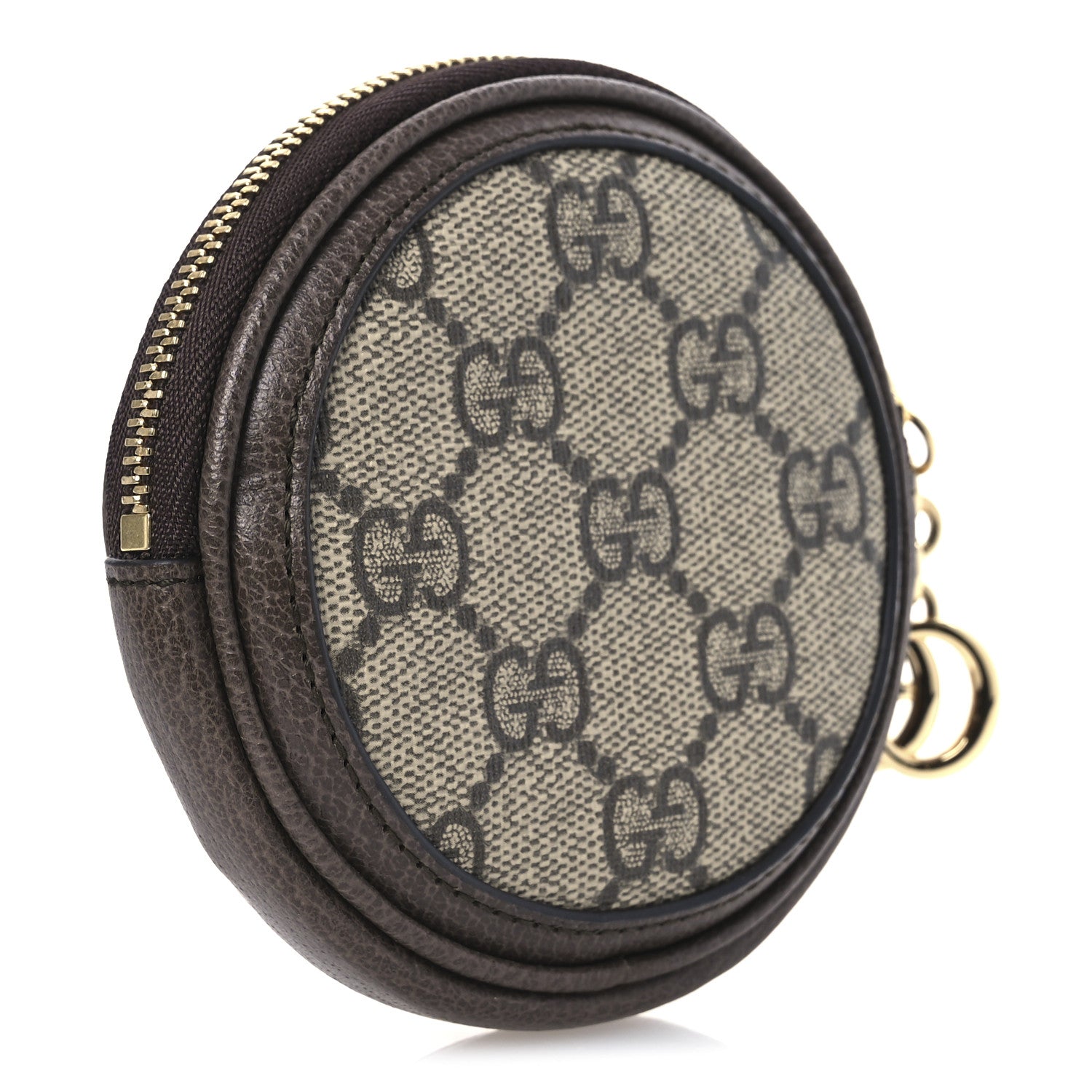 Gucci GG Supreme Monogram Web Ophidia Round Coin Purse Beige New Acero 3 of 8