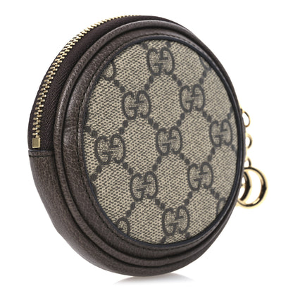 Gucci GG Supreme Monogram Web Ophidia Round Coin Purse Beige New Acero 3 of 8