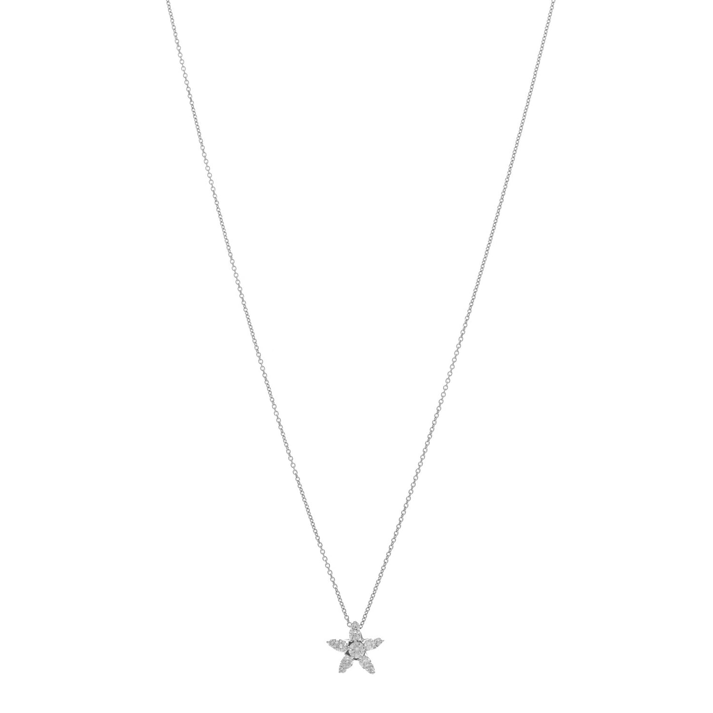 18K White Gold Diamond Tiny Treasures Star Pendant Necklace