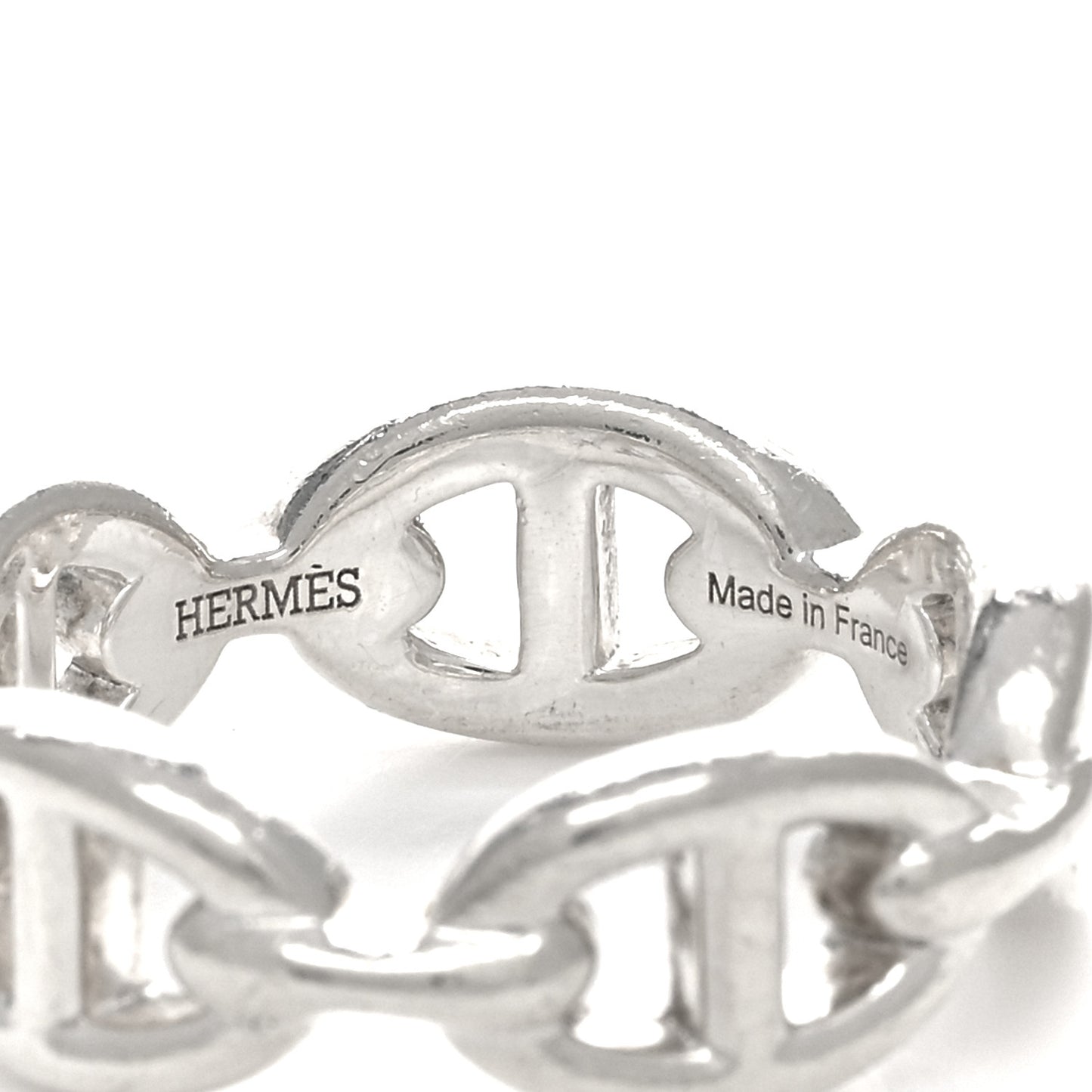 Sterling Silver PM Chaine d'Ancre Enchainee Band Ring 53 6.25