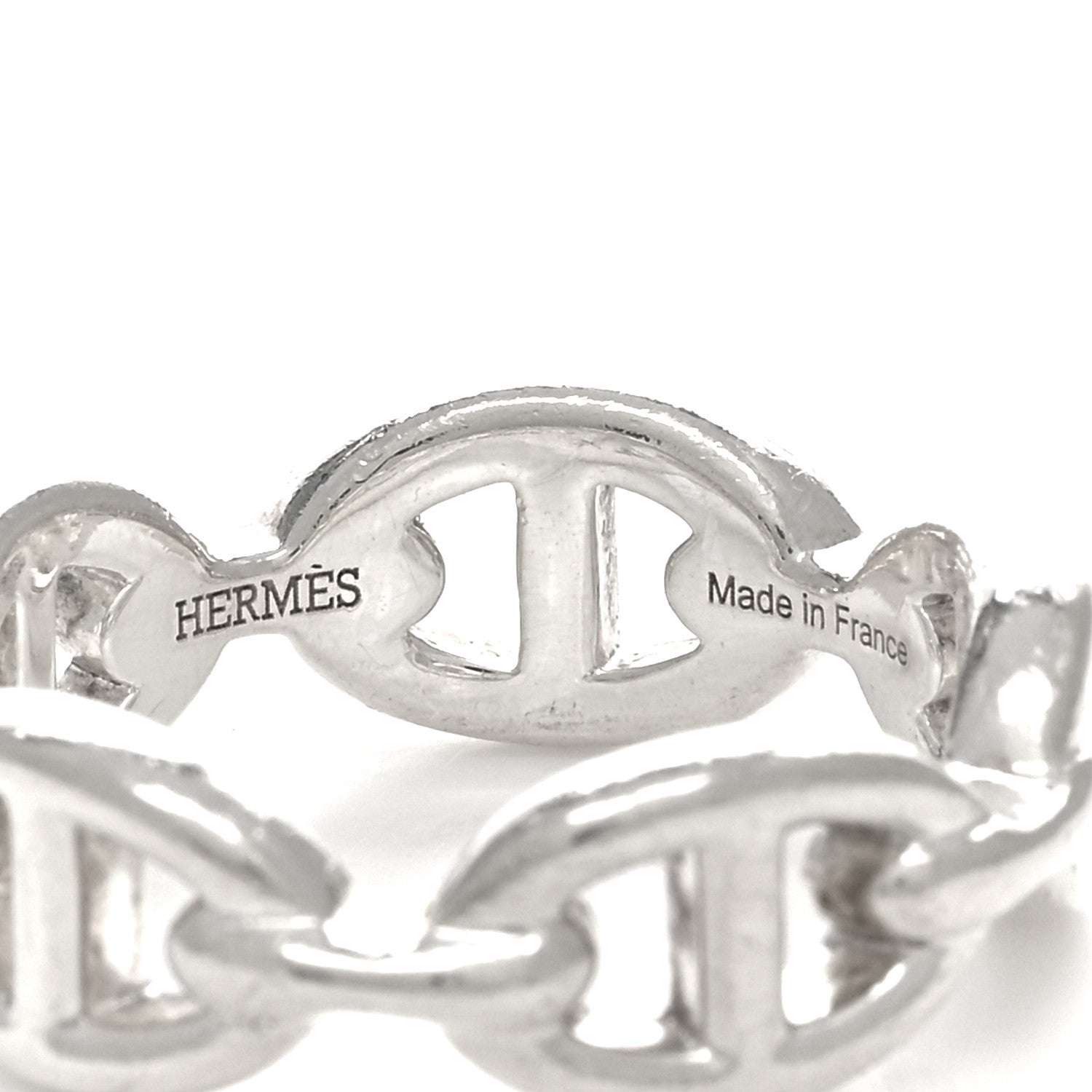 Hermes Sterling Silver PM Chaine d'Ancre Enchainee Band Ring 53 6.25 4 of 4