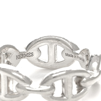 Hermes Sterling Silver PM Chaine d'Ancre Enchainee Band Ring 53 6.25 4 of 4