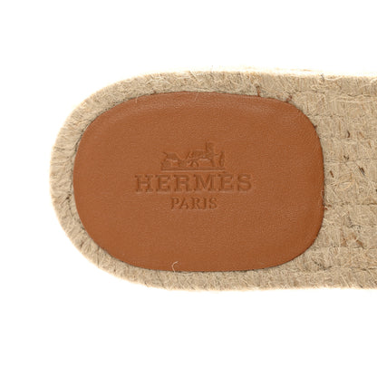 Hermes Nappa Famosa Espadrille Sandals 38 Naturel 7 of 7