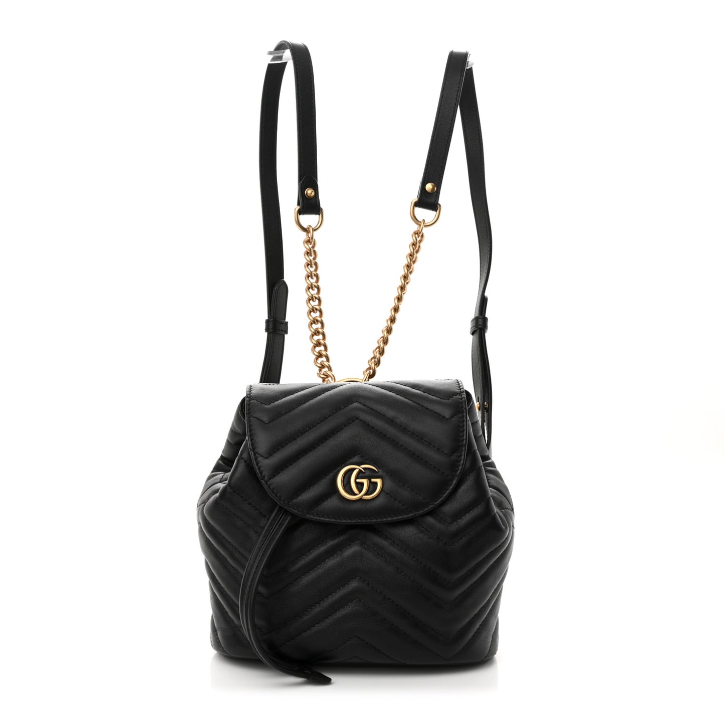 Calfskin Matelasse GG Marmont Flap Backpack Black