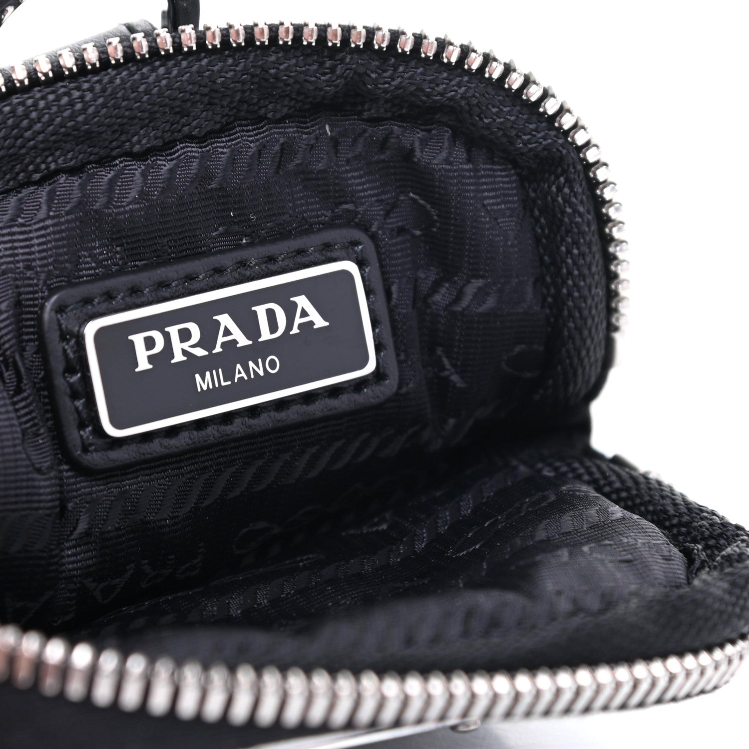 Prada Vitello Lux Nylon Metal Triangle Logo Monolith Pouch Pocket 55mm Tall Combat Boots 37.5 Black 8 of 15