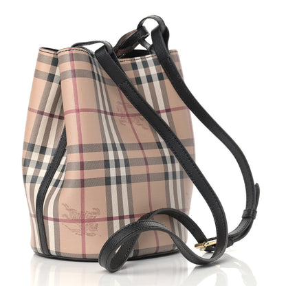 Burberry Haymarket Check Colours Small Lorne Bucket Crossbody Black 3 of 9