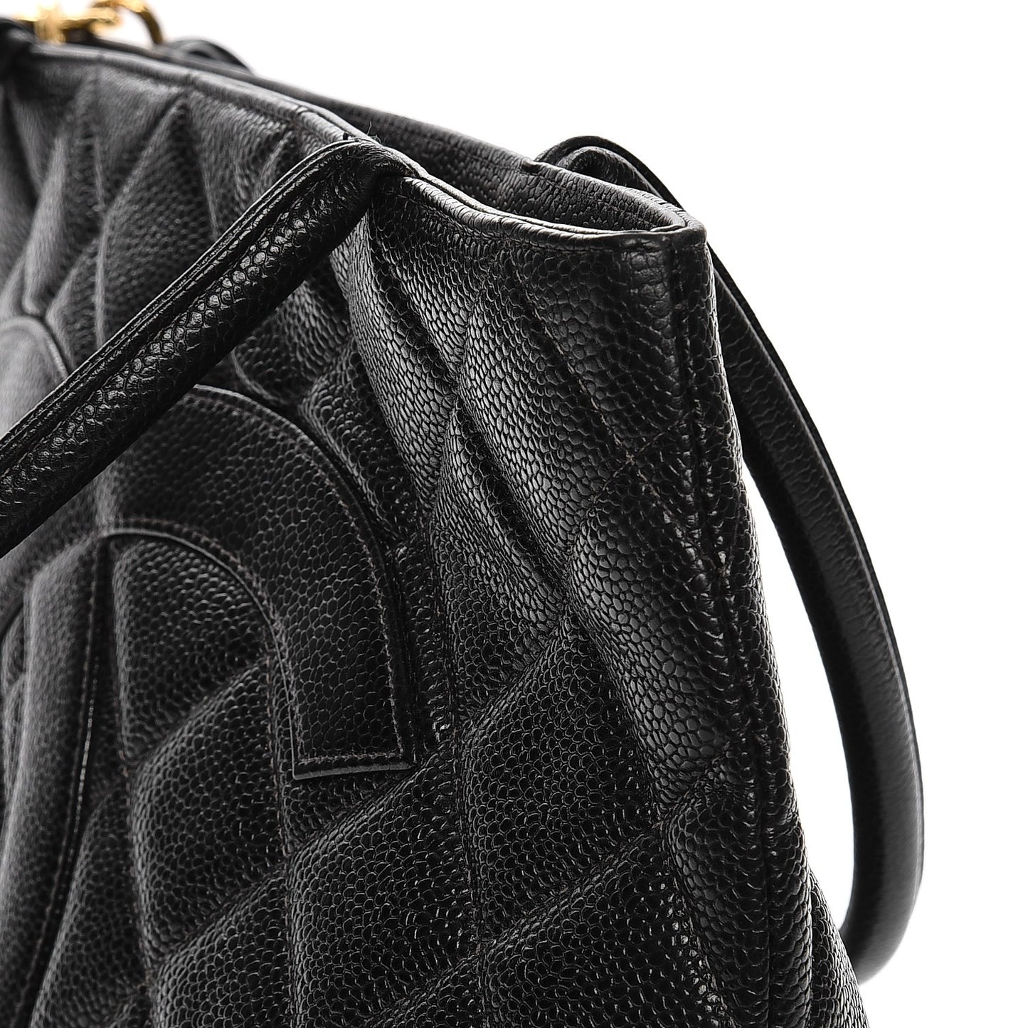 Caviar Quilted Medallion Tote Black