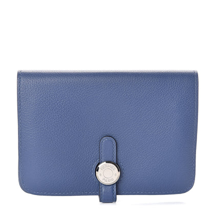 Hermes Togo Dogon Compact Wallet Bleu Brighton 1 of 10