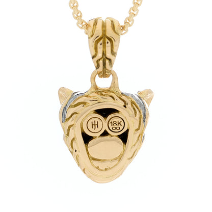 John Hardy 18K Yellow Gold Diamond Blue Topaz Macan Pendant Necklace 4 of 4