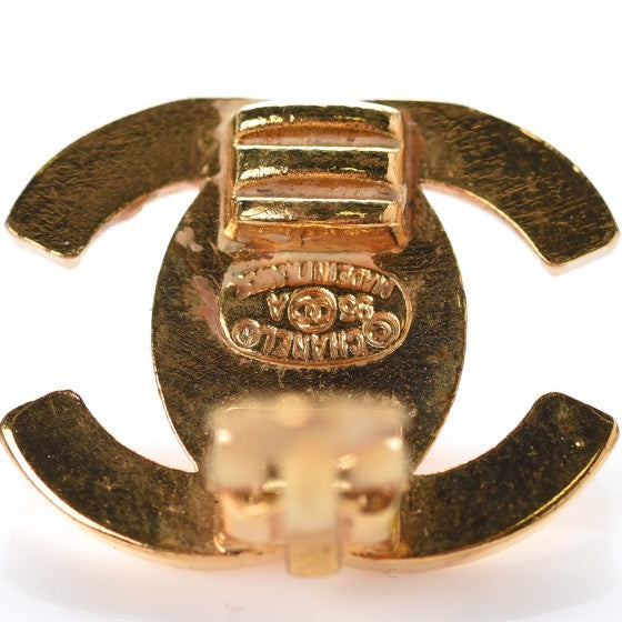 Chanel Metal CC Turnlock Clip On Earrings Gold 4 of 4