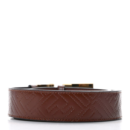 Fendi Vitello Stitched FF Buckle Belt Brown 2 of 3