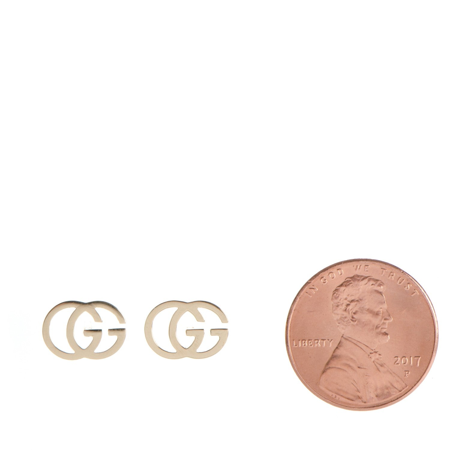 Gucci 18K Yellow Gold GG Tissue Stud Earrings 2 of 4