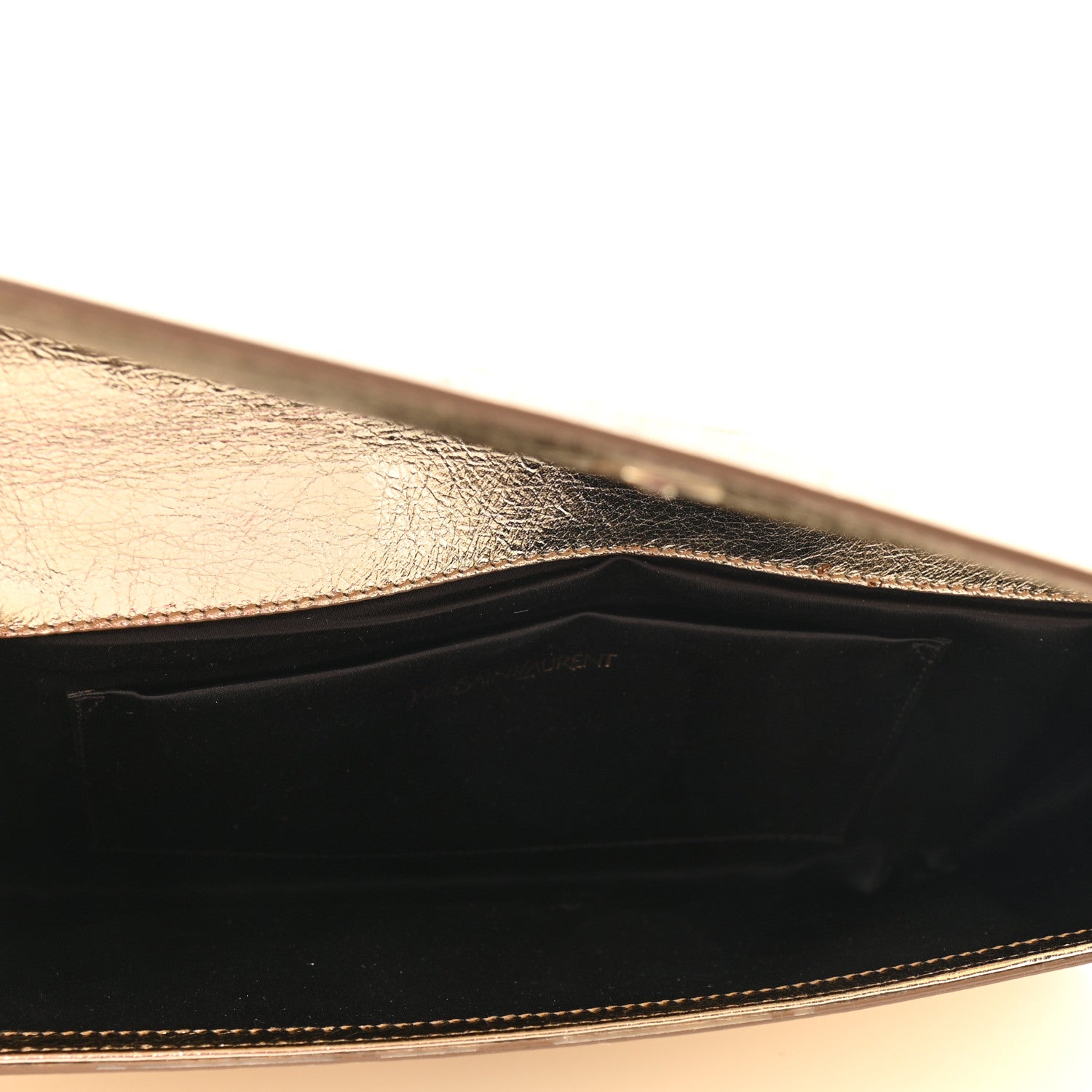 Saint Laurent Metallic Calfskin Monogram Large Belle De Jour Clutch Gold 5 of 7