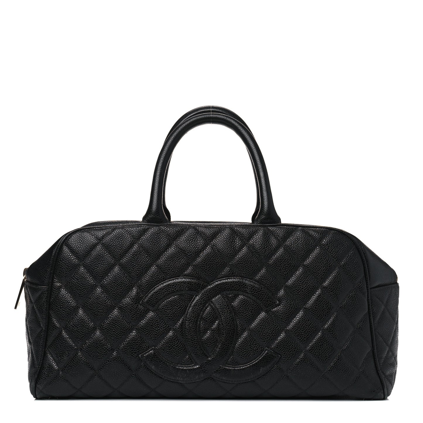 Caviar Quilted Large Bowler Black