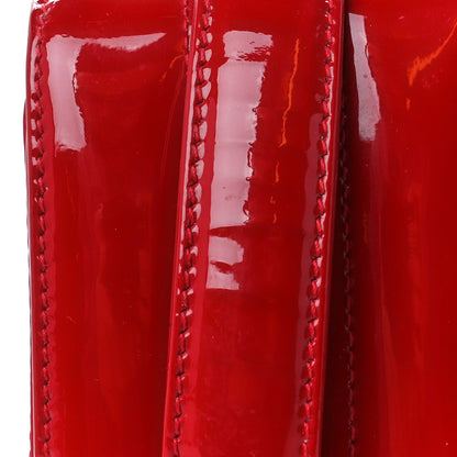 Saint Laurent Patent Matelasse Monogram Small Vicky Chain Bag Red 12 of 12