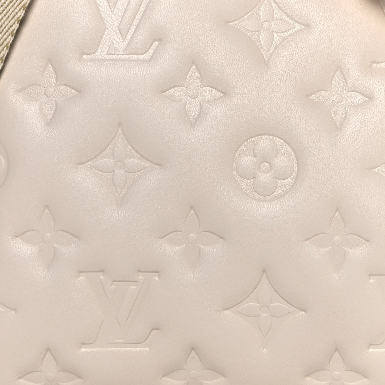 Louis Vuitton Lambskin Embossed Monogram Coussin PM Cream 7 of 12
