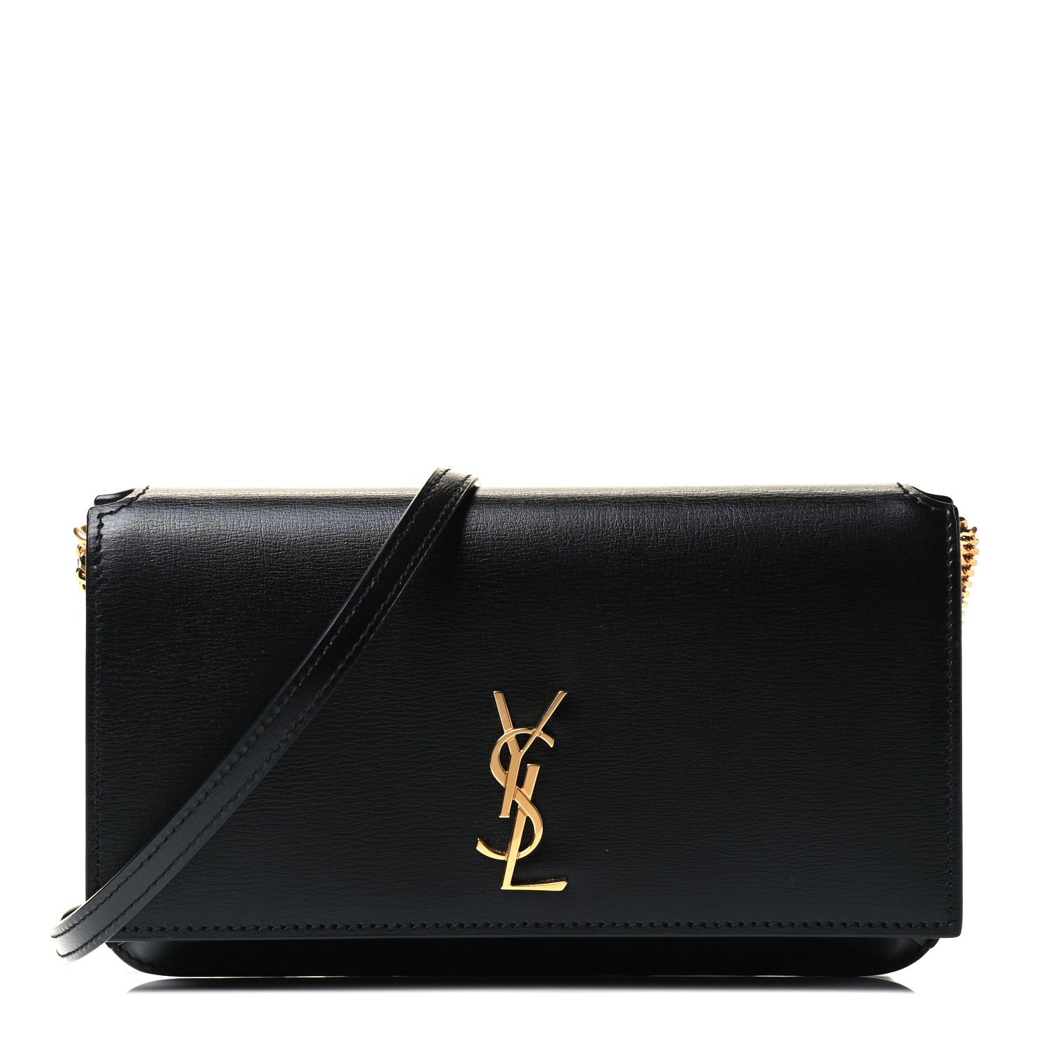 Saint Laurent Smooth Calfskin Monogram Phone Holder Crossbody Black 1 of 4
